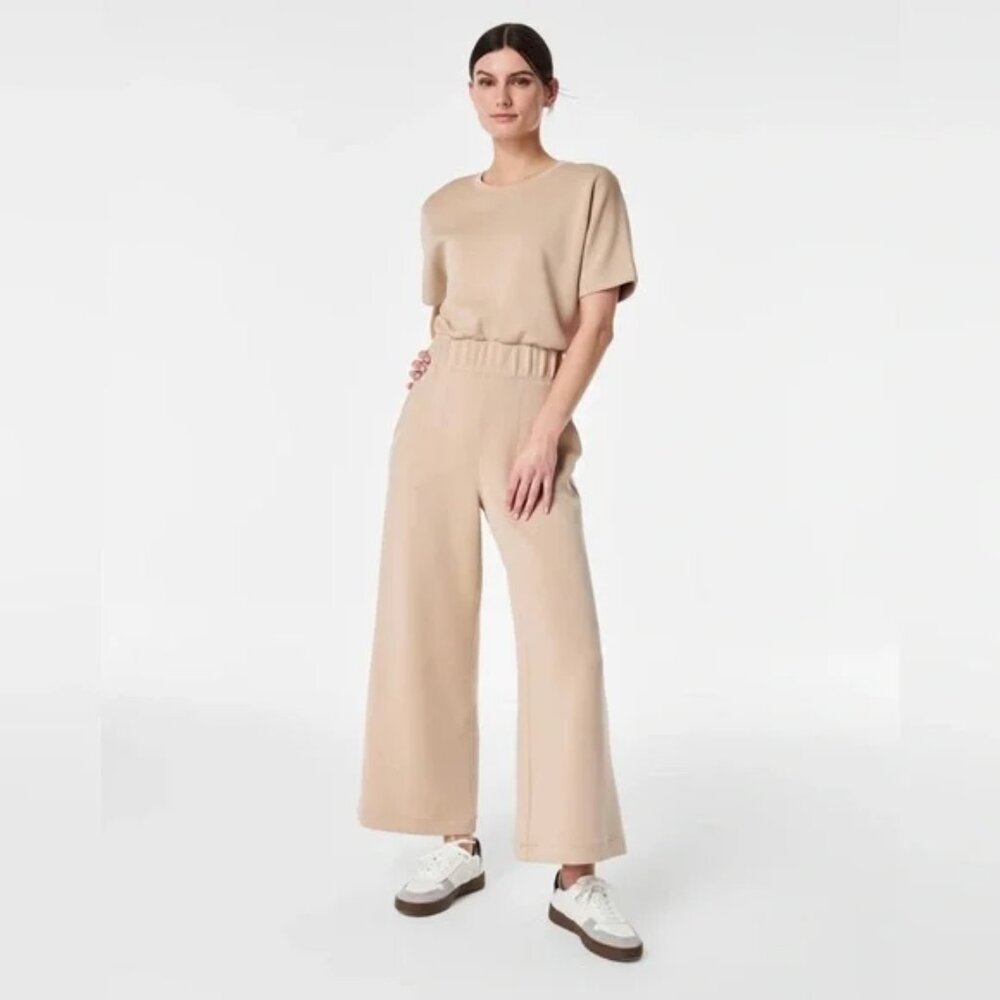SPANX Beige Wide-Leg Jumpsuit